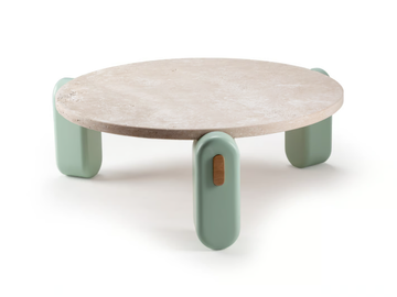 MONA - Low round travertine coffee table by Mambo Unlimited Ideas - view 2